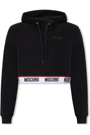 Moschino Sweatshirts & Hoodies, Dames, Zwart, M, Katoen, Logo Banda Stretch Fleece Katoen
