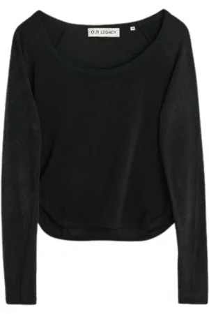OUR LEGACY Tops, Dames, Zwart, M, Katoen, Zwarte Longsleeve T-shirt Katoen Polos