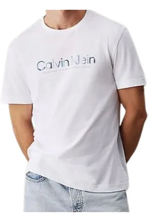Calvin Klein Tops, Heren, Wit, M, Witte T-shirts en Polos