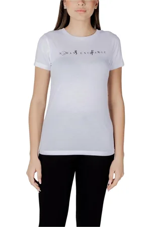 Armani Exchange Tops, Dames, Wit, S, Katoen, Dames Crew Neck Tee
