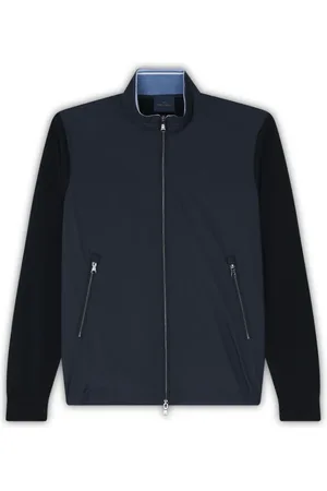 Paul & Shark Jassen, Heren, Blauw, XL, Wol, Hybride Zip-Up Vest van Ultralight Microfiber en Wol