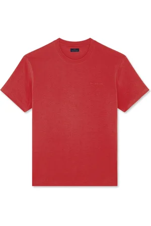 Paul & Shark Tops, Heren, Rood, S, Katoen, Katoenen Jersey T-shirt met Borduursel