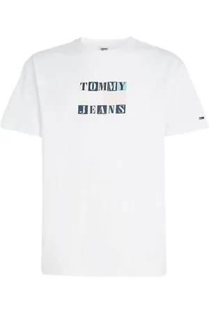 Tommy Hilfiger Tops, Heren, Wit, S, Katoen, Pastel Grafische Katoenen T-shirt Classic Fit