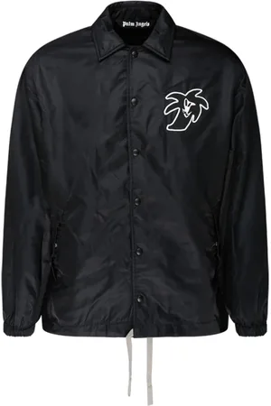 Palm Angels Jassen, Heren, Zwart, S, Katoen, Zwarte Katoenen Lichtgewicht Jas