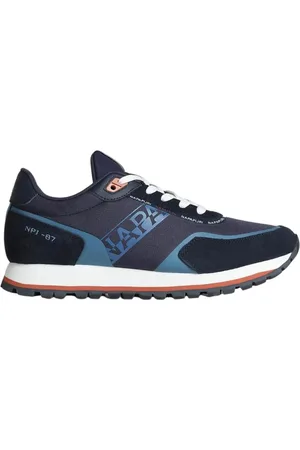 Napapijri Sport, Heren, Blauw, 44 EU, Polyester, Blauwe Polyester en Leren Hardloopschoenen