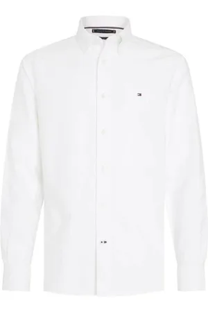 Tommy Hilfiger Overhemden, Heren, Wit, 2Xl, Wit Button-Up Shirt met Logo
