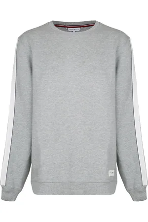 Tommy Hilfiger Sweatshirts & Hoodies, Heren, Grijs, XL, Katoen, Grijze Sweatshirt met Logoband