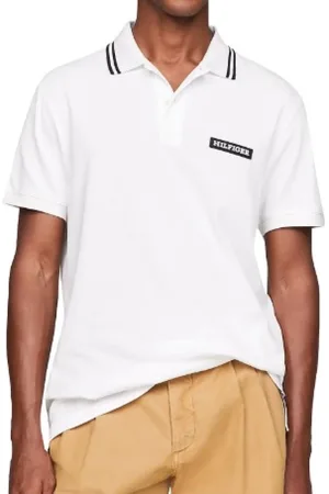Tommy Hilfiger Tops, Heren, Wit, L, Witte T-shirts en Polos