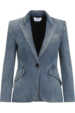 Alexander McQueen Jassen, Dames, Blauw, S, Katoen, Blauwe Jas voor Vrouwen