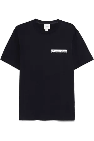 Calvin Klein Tops, Heren, Blauw, S, Blauwe T-shirts en Polos