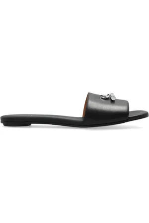 Alexander McQueen Schoenen, Dames, Zwart, 39 EU, Leer, Zwarte Leren T-Bar Sandalen