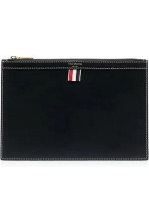 Thom Browne Accessoires, Heren, Blauw, ONE Size, Navy Documentenhouder met Rits
