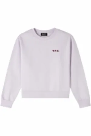 A.P.C. Sweatshirts & Hoodies, Dames, Paars, XS, Katoen, Ronde Hals Sweatshirt Lila