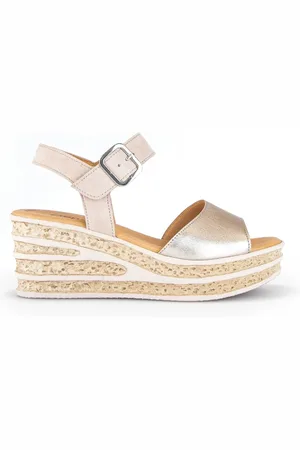 Gabor Schoenen, Dames, Roze, 42 EU, Suède, Metallic roze suède sandalen