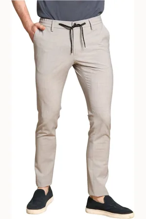 Masons Broeken, Heren, Grijs, S, Wol, Slim Fit Reiswol Chino Broek
