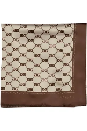 GAËLLE Accessoires, Dames, Bruin, ONE Size, Polyester, Bruin Logo Print Unisex Polyester Viscose