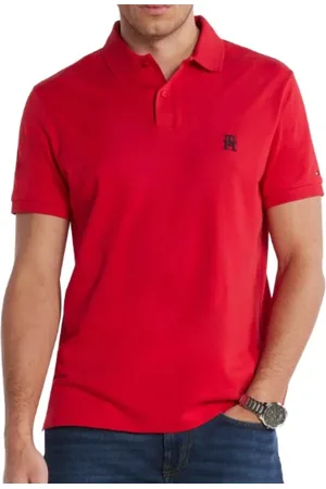Tommy Hilfiger Tops, Heren, Rood, L, Stijlvolle T-shirts en Polos