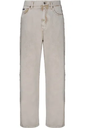 Dolce & Gabbana Jeans, Heren, , M, Katoen, Frayed Trim Wide Leg Jeans