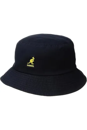 Kangol Accessoires, Dames, Blauw, S, Katoen, Navy Blauw Gewassen Katoenen Bucket Hoed