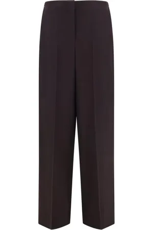 Fendi Broeken, Dames, Bruin, S, Wol, Elegant Wool Cropped Pants