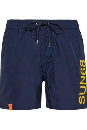 sun68 Badkleding, Heren, Blauw, XL, Polyester, Blauwe Macro Logo Zwemshorts