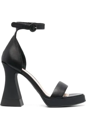 AGL ATTILIO GIUSTI LEOMBRUNI Schoenen, Dames, Zwart, 37 EU, Leer, Zwarte platte enkelsandalen voor vrouwen