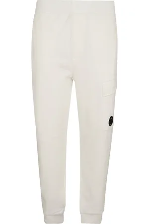 C.P. Company Broeken, Heren, Wit, M, Katoen, Witte Fleece Katoenen Sportbroek Aw 24