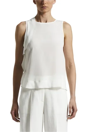 PESERICO SIGN Tops, Dames, Wit, 2Xs, Zijden crêpe de chine top
