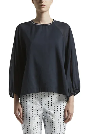 PESERICO SIGN Blouses & Shirts, Dames, Blauw, M, Katoen, Blouses & Shirts