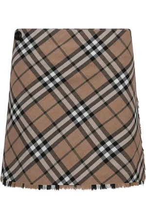 Burberry Rokken, Dames, , S, Wol, Geruite Minirok