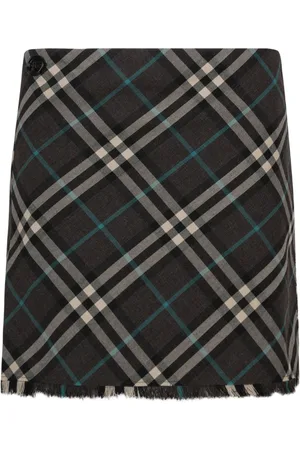 Burberry Rokken, Dames, Zwart, S, Wol, Geruite Minirok