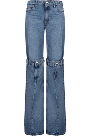 COPERNI Jeans, Dames, Blauw, S, Denim, Blauwe Denim Wide Leg Jeans