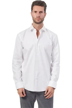 HUGO BOSS Overhemden, Heren, Wit, 8Xl, Katoen, Wit katoenen overhemd met lange mouwen
