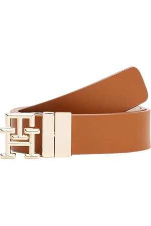 Tommy Hilfiger Accessoires, Dames, Bruin, 90 CM, Leer, Omkeerbare leren riem met TH-monogram