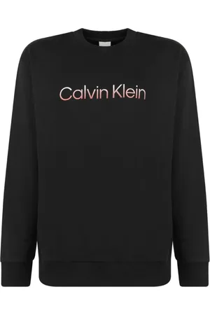 Calvin Klein Sweatshirts & Hoodies, Heren, Zwart, S, Katoen, Zwart Logo Geborduurde Sweatshirt