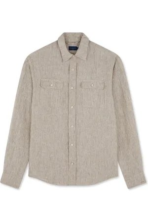 Paul & Shark Overhemden, Heren, , 2Xl, Linnen, Premium Linnen Overshirt Upgrade
