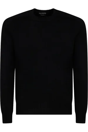 Tom Ford Truien, Heren, Zwart, S, Kasjmier, Zwarte Kasjmier Crew Neck Sweater