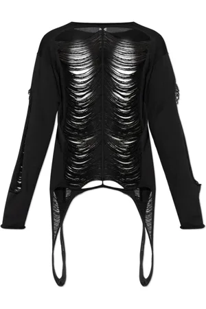 Rick Owens Truien, Heren, Zwart, S, Wol, Wollen trui LS
