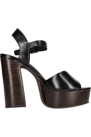 Jeffrey Campbell Schoenen, Dames, Zwart, 36 EU, Leer, Sandalen Zwart