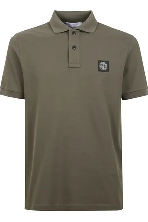 Stone Island Tops, Heren, Groen, XL, Katoen, Slim Fit Polo Shirt in Piqué