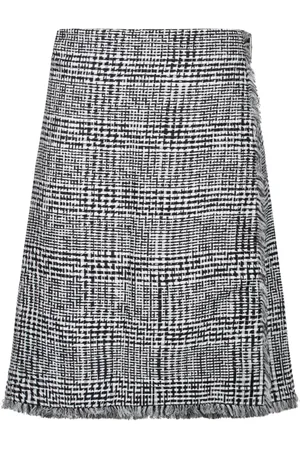 Burberry Rokken, Dames, Veelkleurig, S, Nylon, Warped Houndstooth Kilt Rok