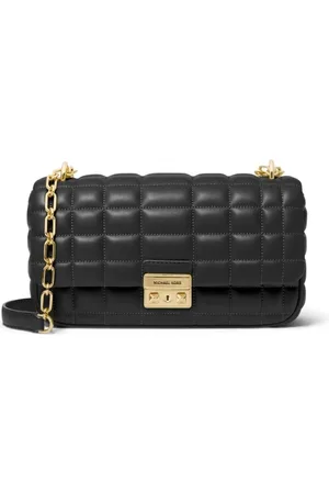 Michael Kors Tassen, Dames, Zwart, ONE Size, Leer, Zwarte Tribeca Schoudertas