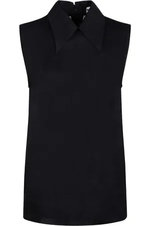 Jil Sander Tops, Dames, Zwart, S, Katoen, Zwart Mouwloos Katoenen Top