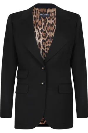 Dolce & Gabbana Jassen, Dames, Zwart, M, Satijn, Zwarte Turlington Blazer met Peak Revers