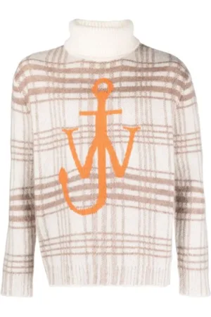 J.W.Anderson Truien, Dames, , S, Tartan Check Roll Neck Sweater