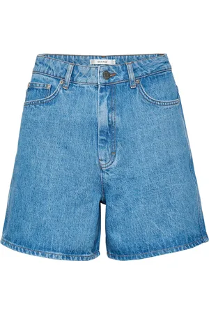 Gestuz Korte broeken, Dames, Blauw, W25, Denim, Mid Denim Shorts - Upgrade Jouw Zomergarderobe