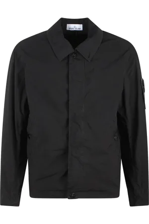 Stone Island Jassen, Heren, Zwart, M, Nylon, Lichtgewicht Nylonjas met Matte Afwerking