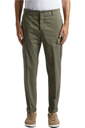 PESERICO SIGN Broeken, Heren, Groen, M, Katoen, Stretch katoenen gabardine chino broek