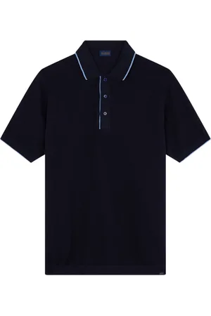 Paul & Shark Tops, Heren, Blauw, 2Xl, Katoen, Polo shirt van katoen en kasjmier met contrastdetails