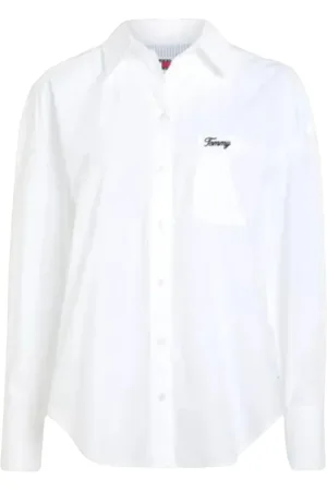 Tommy Hilfiger Blouses & Shirts, Dames, Wit, M, Stijlvolle Overhemden Collectie